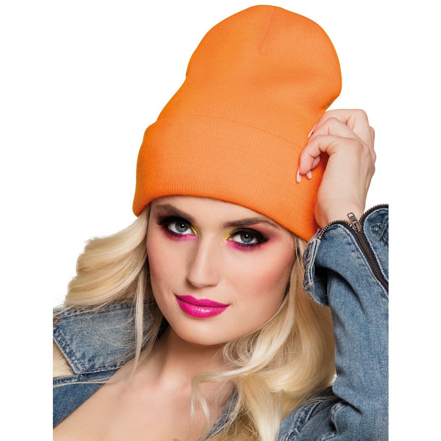 orange Mütze Neon